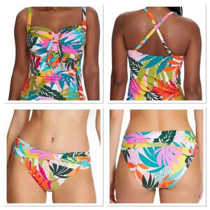 Bleu Rod Beattie Tankini Swimsuit Size 6D and Sarong Hipster Bottom Size 6